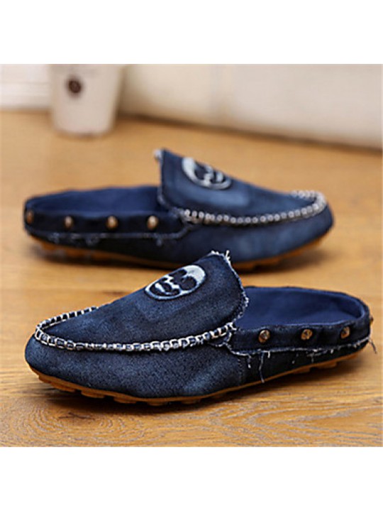 Men's Shoes Casual Canvas Clogs & Mules Black/Blue/Green  