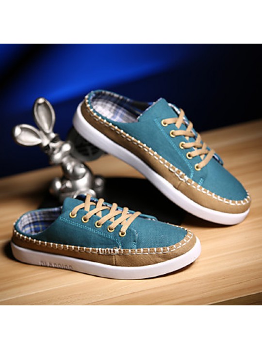 Men's Shoes Canvas / Fabric Outdoor / Casual Fashion Sneakers Outdoor / Casual Flat Heel Blue / Green / Royal Blue  