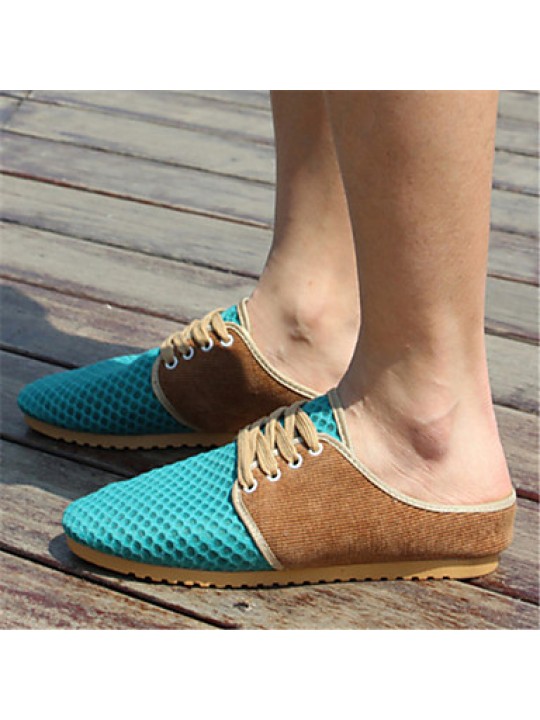 Men's Shoes Casual Tulle Clogs & Mules Blue/Green/Gray  