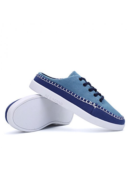 Men's Shoes Canvas / Fabric Outdoor / Casual Fashion Sneakers Outdoor / Casual Flat Heel Blue / Green / Royal Blue  