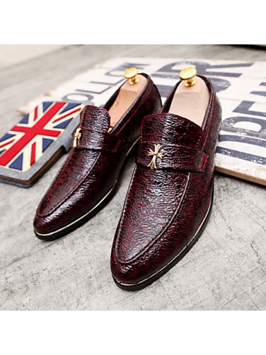 Office & Career / Party & Evening / Casual Leather Loafers Black / White / Burgundy  