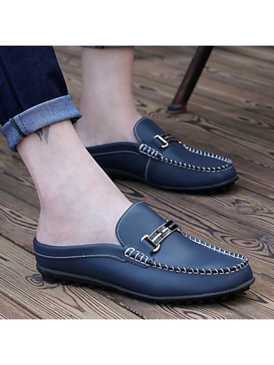 Men's Shoes Casual Leather Loafers White / Navy  