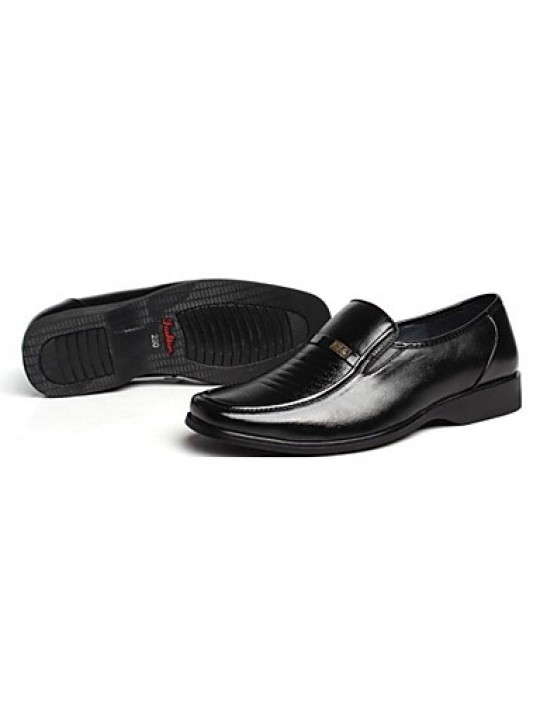 Leather / Leatherette Casual Loafers Casual Flat Heel Black  