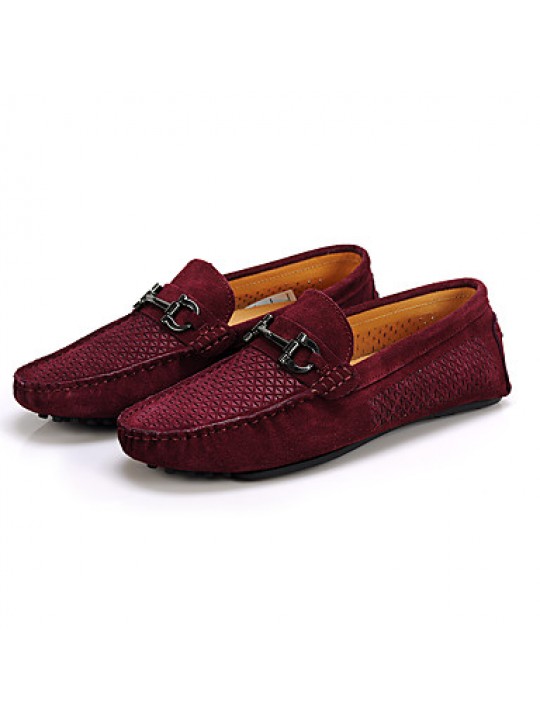   Men's Shoes Office & Career / Casual Suede Boat Shoes Blue / Burgundy  