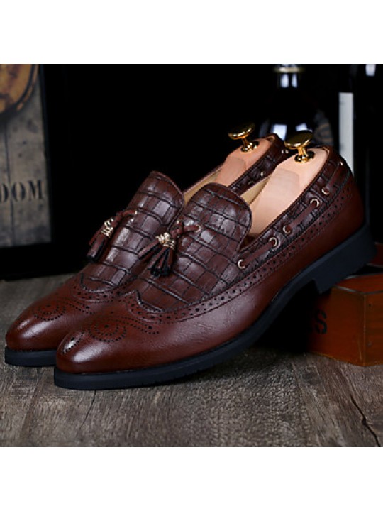 Casual Leather Loafers Black/Brown/Burgundy  