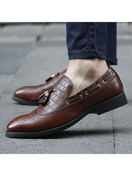 Casual Leather Loafers Black/Brown/Burgundy  