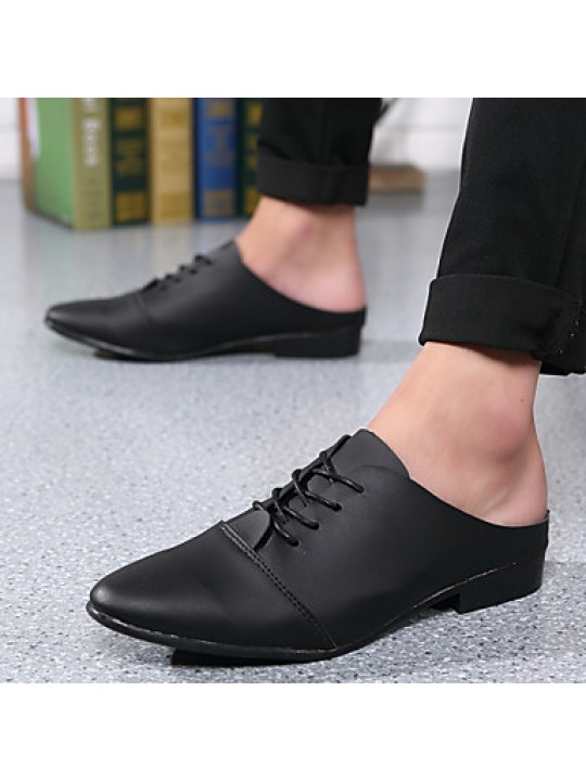 Men's Shoes Office & Career/Party & Evening/Casual Fashion PU Leather Oxfords Slip-on Shoes Black/White 39-44  