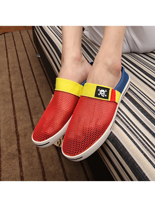 Men's Shoes Casual Fabric Clogs & Mules Black/Yellow/Red  