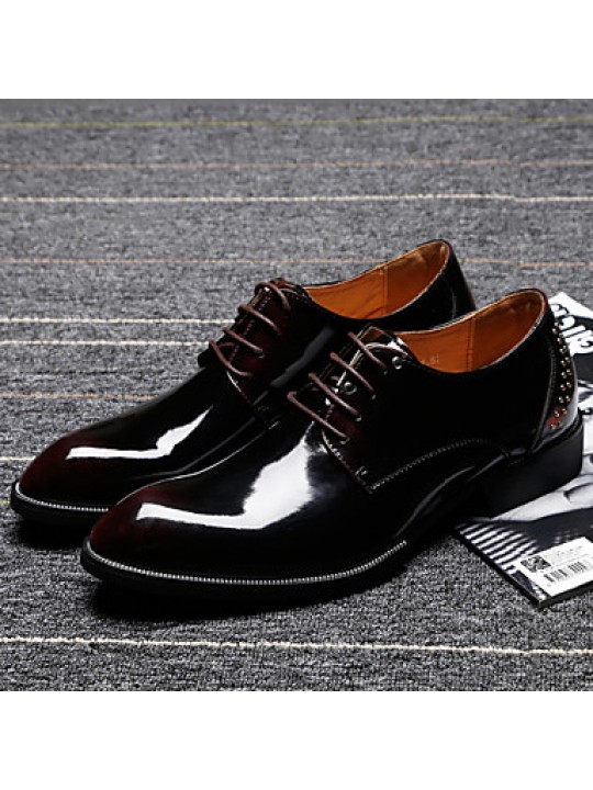 Men's Shoes   2016 New Style Hot Sale Party/Office/Casual Black/Burgundy Patent Leather Oxfords  