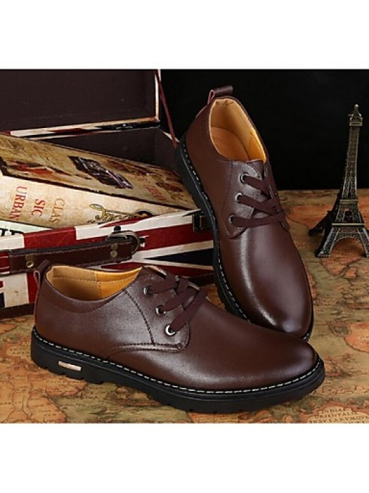 Men's Shoes Casual Leather Oxfords Brown  