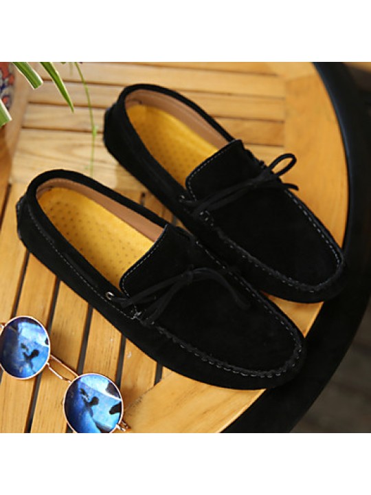 Men's Shoes Casual Suede Boat Shoes Black/Blue  