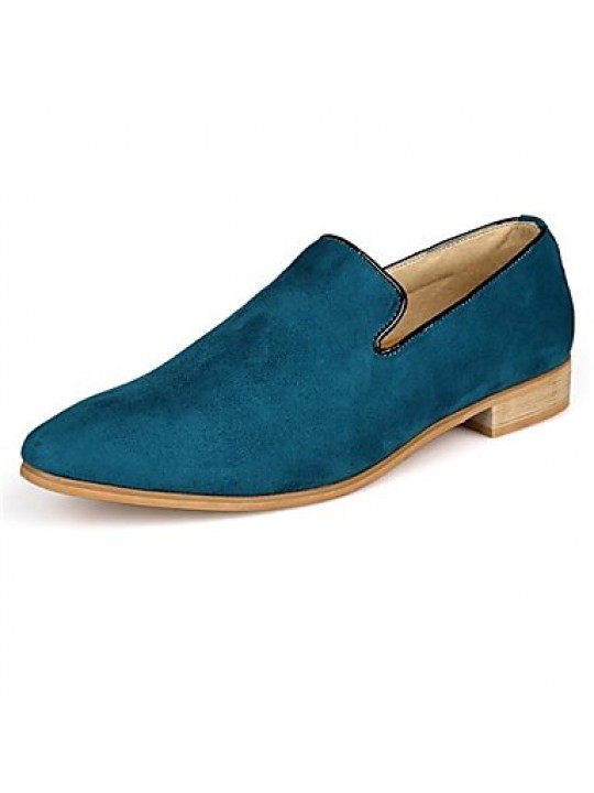 Leather Casual Loafers Casual Flat Heel Slip-on Blue / Yellow / Navy  