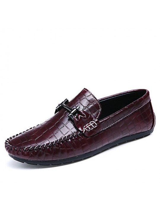 Men's Boat Shoes Casual/Drive/Party & Evening Fashion Leather Slip-on Woven Shoes Black/Bule/Burgundy 39-44  