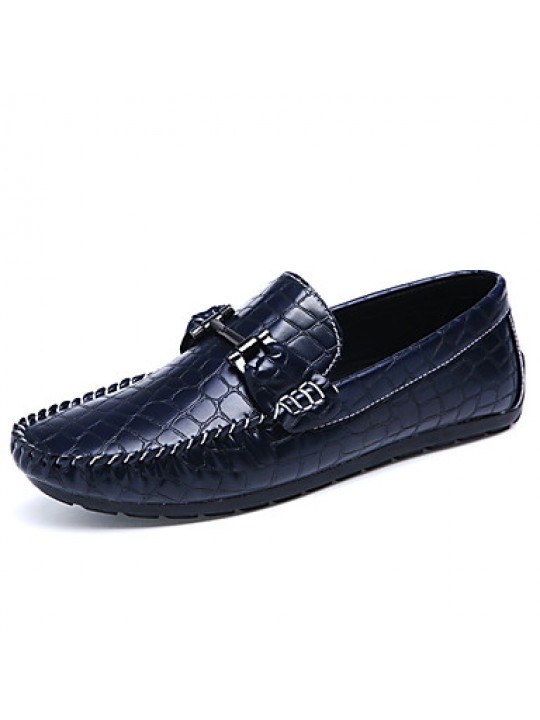 Men's Boat Shoes Casual/Drive/Party & Evening Fashion Leather Slip-on Woven Shoes Black/Bule/Burgundy 39-44  