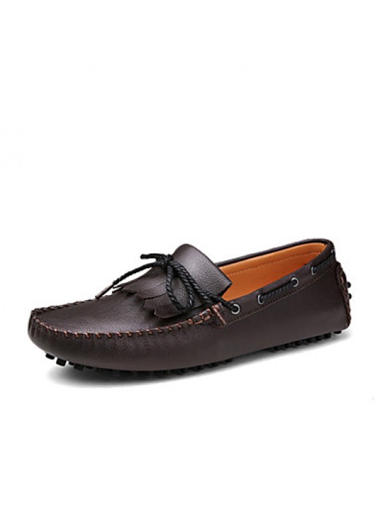 Men's Shoes / Casual Leather Boat Shoes Blue / Brown / White  