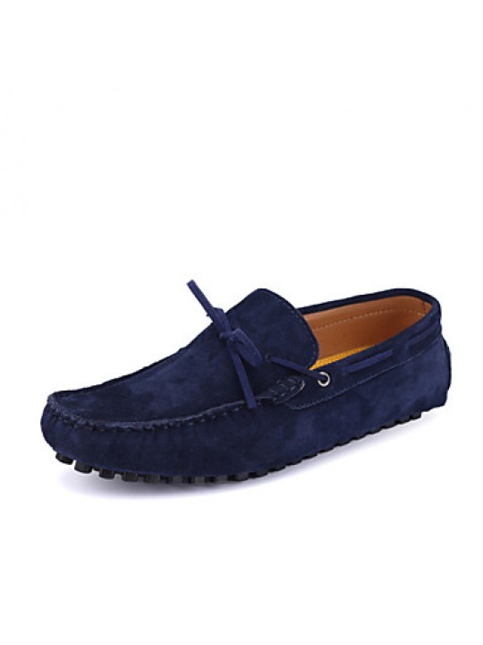 Men's Shoes Casual Suede Boat Shoes Black/Blue  