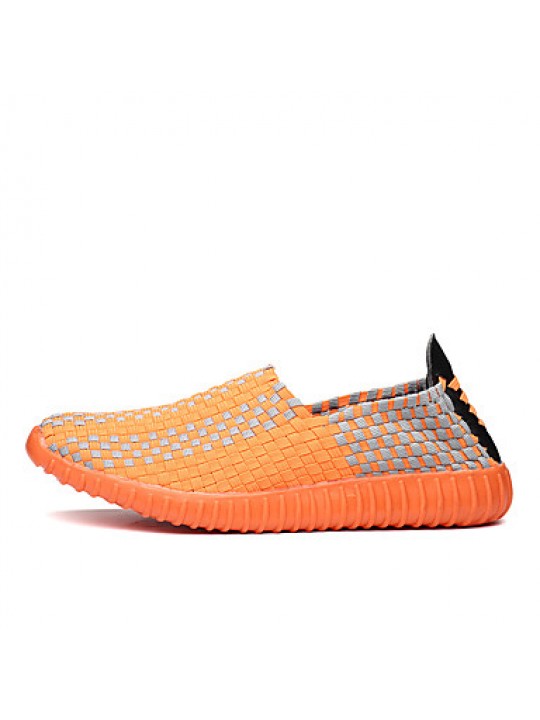 Shoes Casual/Outdoor/Drive/Running Fashion Tulle Leather Slip-on Woven Shoes Black/Orange/Bule 39-44  