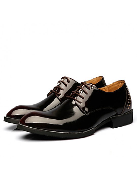 Men's Shoes   2016 New Style Hot Sale Party/Office/Casual Black/Burgundy Patent Leather Oxfords  