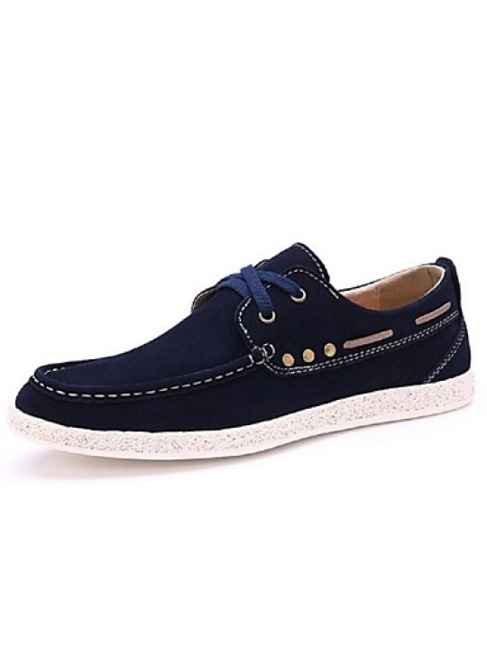 Men's Shoes Casual Suede Oxfords Blue/Brown/Burgundy  