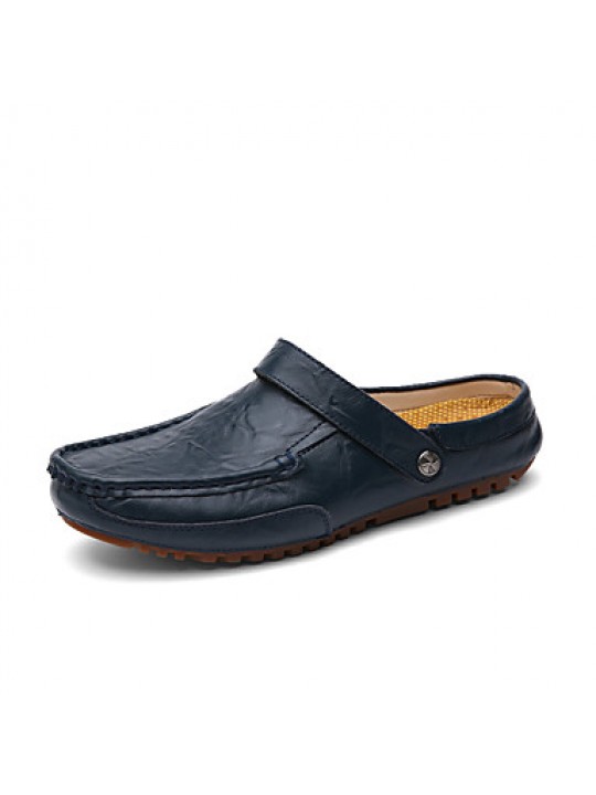 Men's Shoes Outdoor / Casual Leather Clogs & Mules Blue / Yellow  