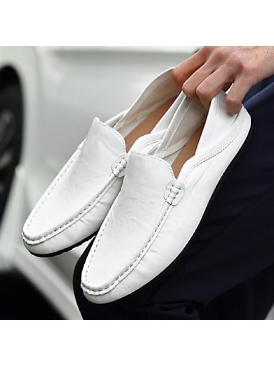 Men's Shoes Office / Casual Style Leather Boat Shoes Men Fashion Driving Shoes Black / Blue / White  