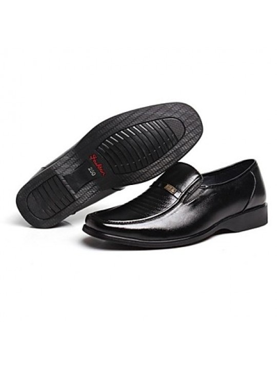 Leather / Leatherette Casual Loafers Casual Flat Heel Black  