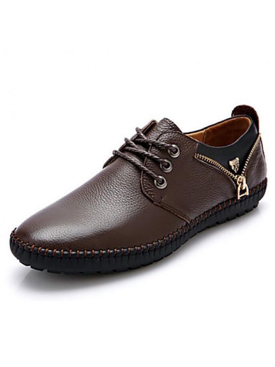 Men's Shoes Leather Outdoor / Office & Career Oxfords Outdoor / Office & Career Lace-up / Others Black / Brown / Orange  