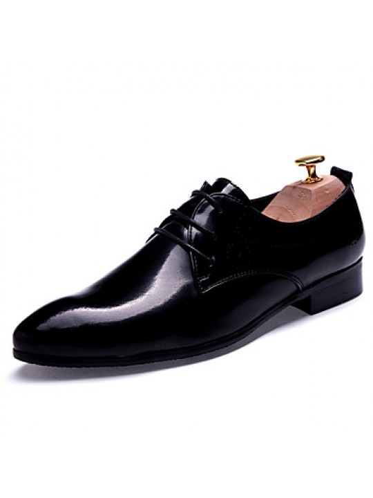 Men's Shoes Leatherette Casual Oxfords Casual Low Heel Lace-up Black / Red / Gold / Navy  