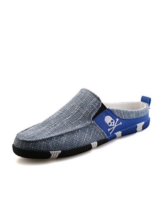 Men's Shoes Fabric Outdoor / Casual Clogs & Mules Outdoor / Casual Flat Heel Slip-on Black / Blue  