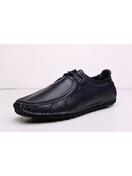 Men's Shoes Casual Leather Oxfords Black/Blue/Brown  