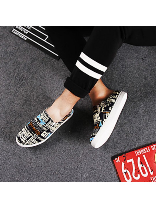 Men's Shoes Athletic Canvas Fashion Sneakers Black / White  