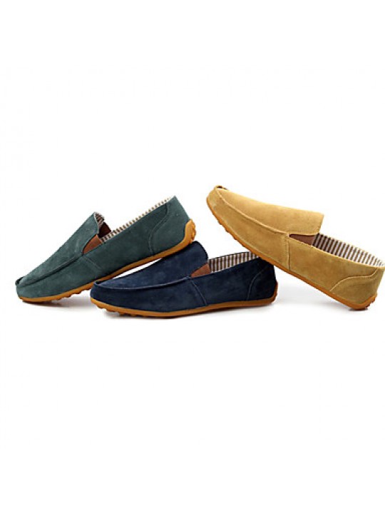 Faux Suede Casual Loafers Casual Flat Heel Blue / Yellow / Green  