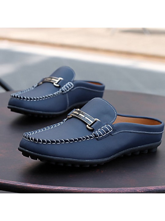 Men's Shoes Casual Leather Loafers White / Navy  