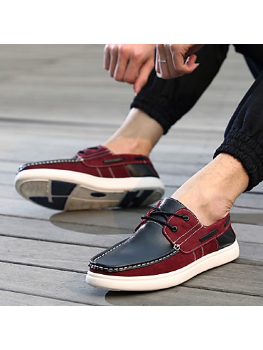 Men's Shoes Outdoor / Casual Nappa Leather / Leatherette Boat Shoes Black / Red / Burgundy  