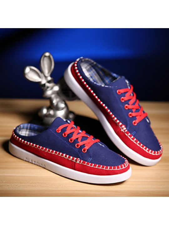 Men's Shoes Canvas / Fabric Outdoor / Casual Fashion Sneakers Outdoor / Casual Flat Heel Blue / Green / Royal Blue  