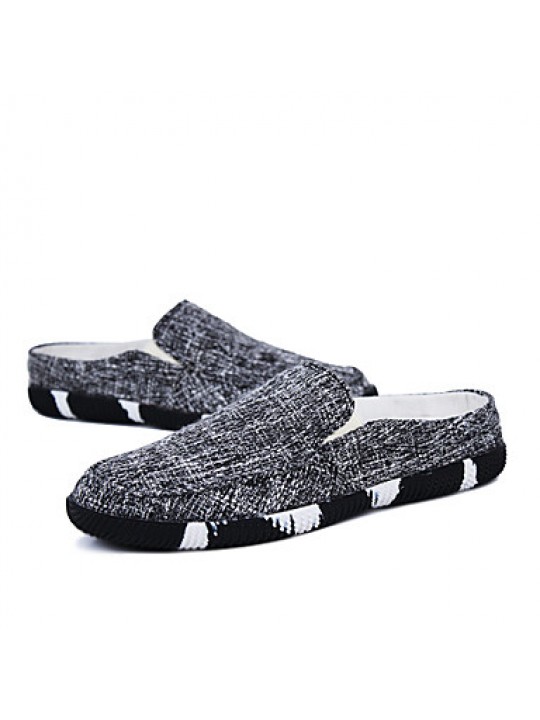 Men's Shoes Casual Linen Clogs & Mules Black/Blue  