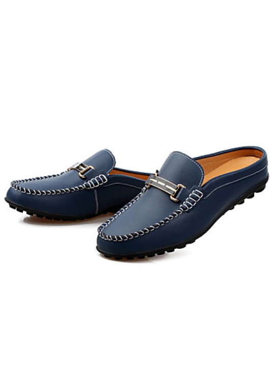 Men's Shoes Casual Leather Loafers White / Navy  