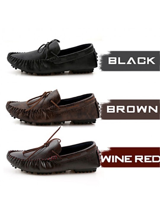 Men's Shoes Office & Career/Casual Loafers Black/Brown/Wine Red  