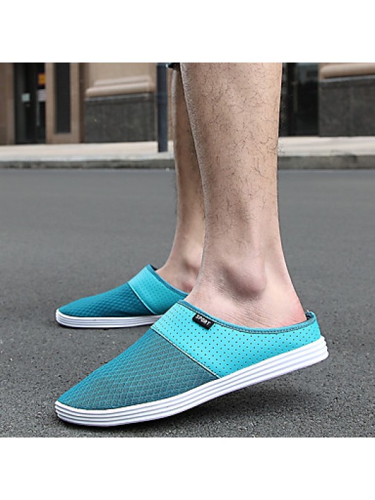 Men's Shoes Tulle Outdoor / Casual Clogs & Mules Outdoor / Casual Flat Heel Slip-on Black / Blue / Yellow / White / Gray  