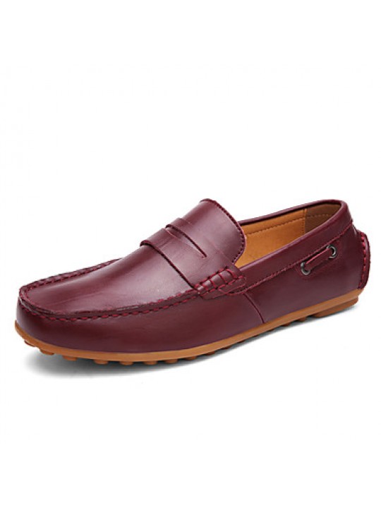 Casual Leather Loafers Black / Brown / Burgundy  