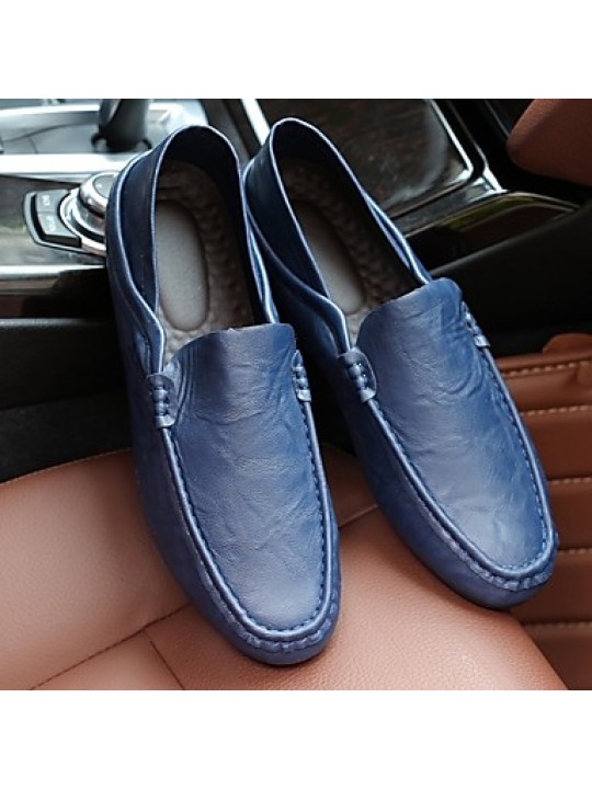 Men's Shoes Office / Casual Style Leather Boat Shoes Men Fashion Driving Shoes Black / Blue / White  