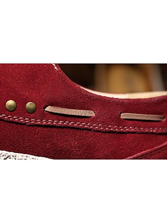 Men's Shoes Casual Suede Oxfords Blue/Brown/Burgundy  