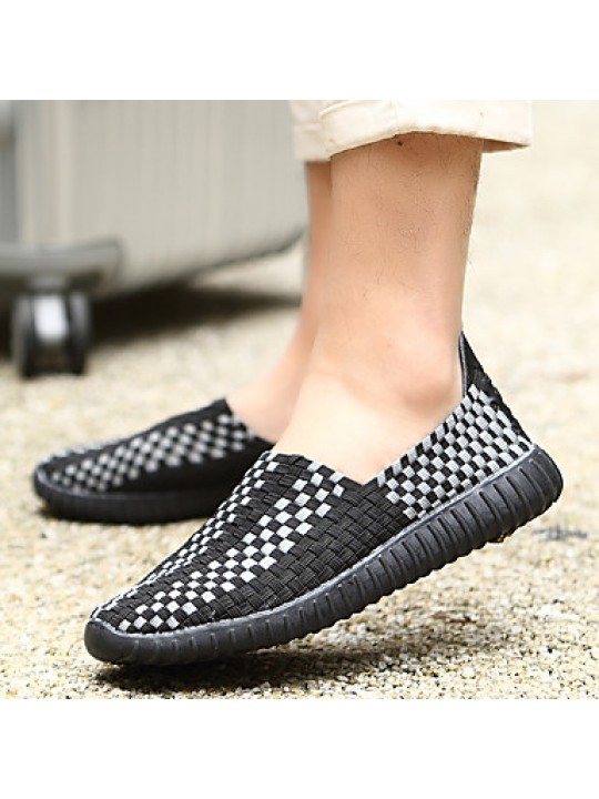 Shoes Casual/Outdoor/Drive/Running Fashion Tulle Leather Slip-on Woven Shoes Black/Orange/Bule 39-44  