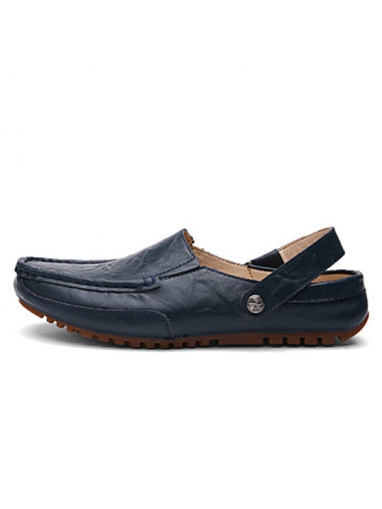 Men's Shoes Outdoor / Casual Leather Clogs & Mules Blue / Yellow  