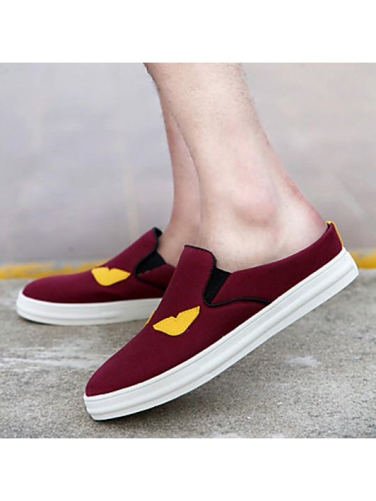 Men's Shoes Casual Canvas/Fabric Clogs & Mules Black/Blue/Burgundy  