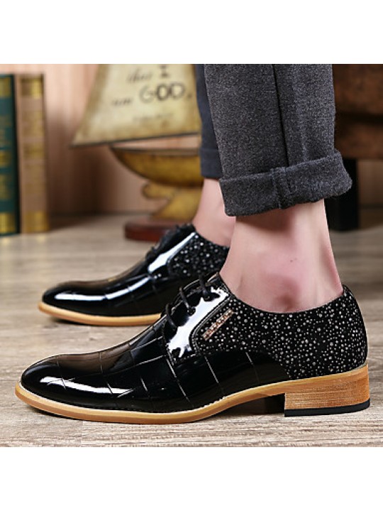 Men's Shoes Office & Career/Party & Evening/Casual Fashion Woven Patent Leather Oxfords Shoes Black/Red 38-43  