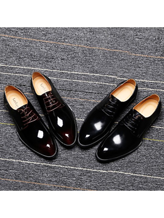 Men's Shoes   2016 New Style Hot Sale Party/Office/Casual Black/Burgundy Patent Leather Oxfords  