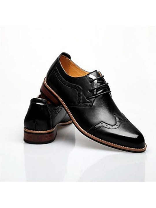 Men's Shoes   2016 Inner Height Increasing Party / Office Black/Brown Comfort Leather Oxfords for Sales Promotions  