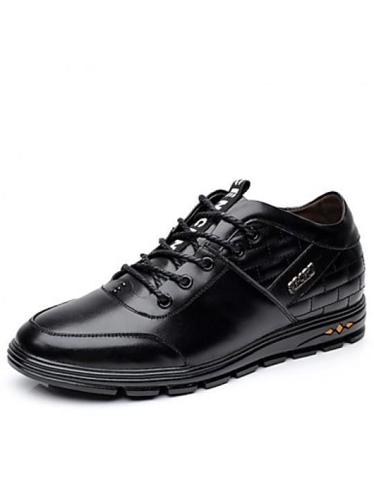 Men's Shoes Leather Office & Career / Casual Oxfords Office & Career / Casual Flat Heel Lace-up Black / Brown  