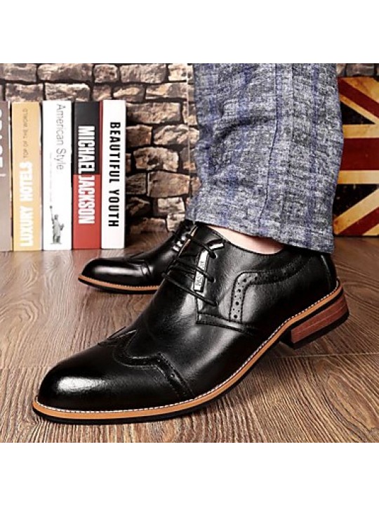 Men's Shoes   2016 Inner Height Increasing Party / Office Black/Brown Comfort Leather Oxfords for Sales Promotions  